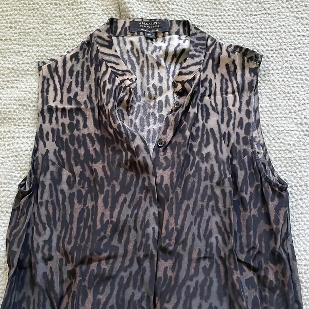All Saints 100% Silk Animal Dress